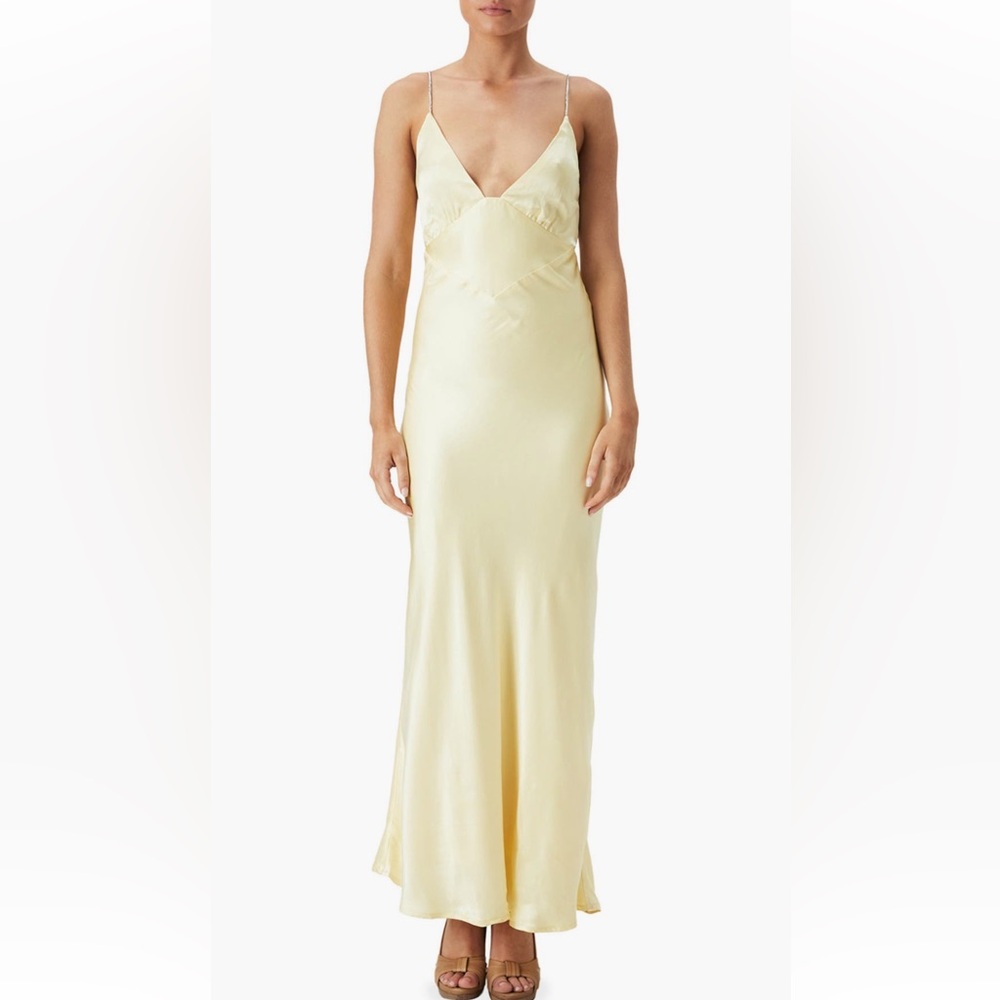 NWOT Bardot Capri Diamante Strap Satin Slip Dress